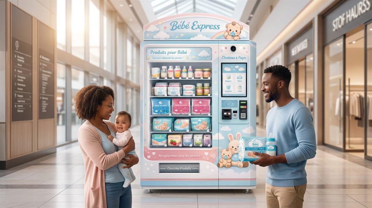 Distributeur Bébé Express en centre commercial