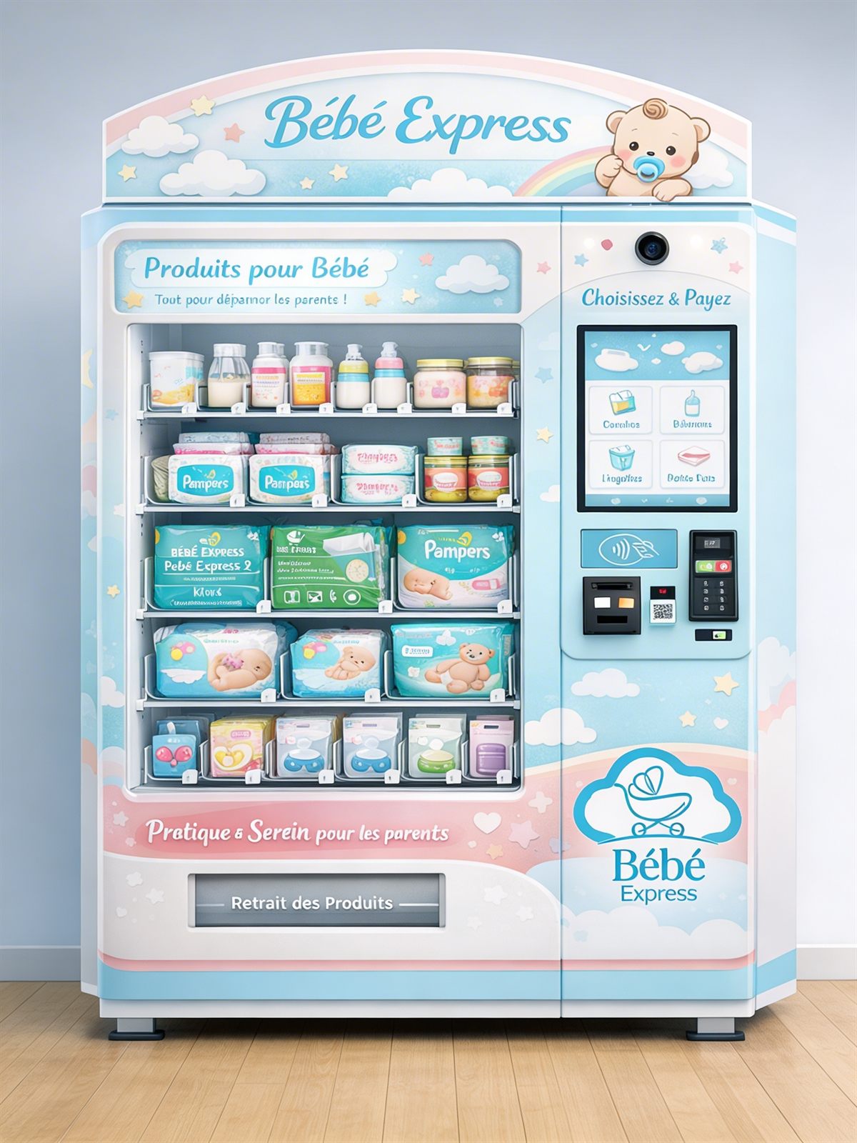 Machine Bébé Express design bleu